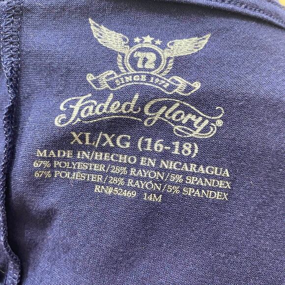 FADED GLORY Blue Long Sleeve Boatneck Basic Top - Picture 2 of 6